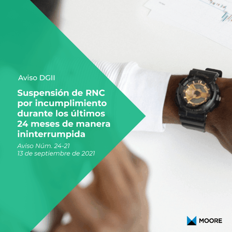 Suspensión de RNC por incumplimiento durante los últimos 24 meses de manera ininterrumpida.